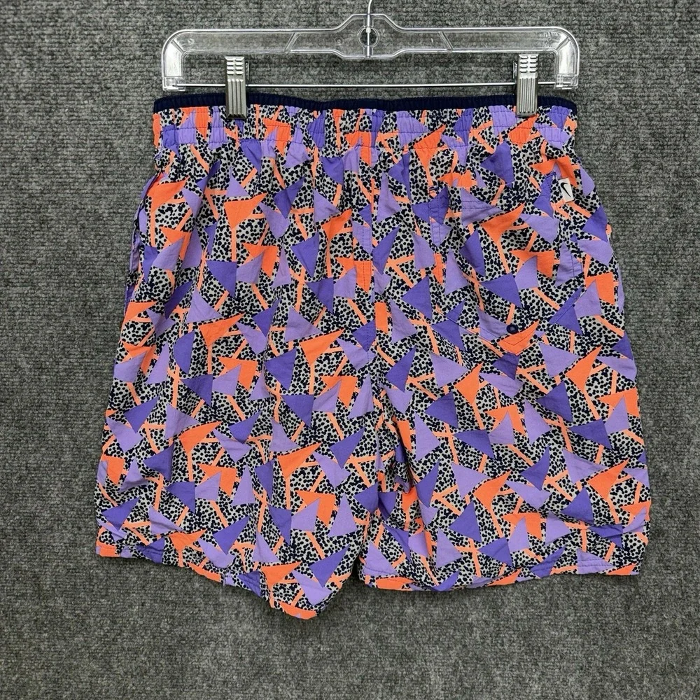 Nike‎ Swim Shorts lined mens size medium Purple / Orange geometric print